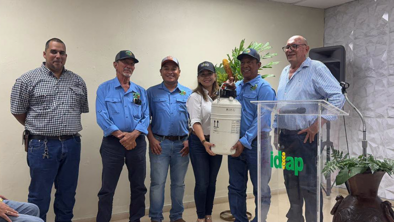 EL IDIAP HACE ENTREGA DE PAJUELAS DE INSEMINACIÓN CRIOGENIZADAS AL PRESIDENTE DE APROLECSA