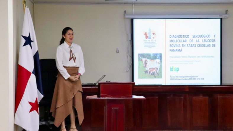 EN EL CIERRE DEL REGAD 206 LA LICDA.RITA GONZÁLEZ PRESENTO EL TRABAJO «DIAGNÓSTICO SEROLÓGICO Y MOLECULAR DE LA LEUCOSIS BOVINA EN RAZAS CRIOLLAS DE PANAMÁ»